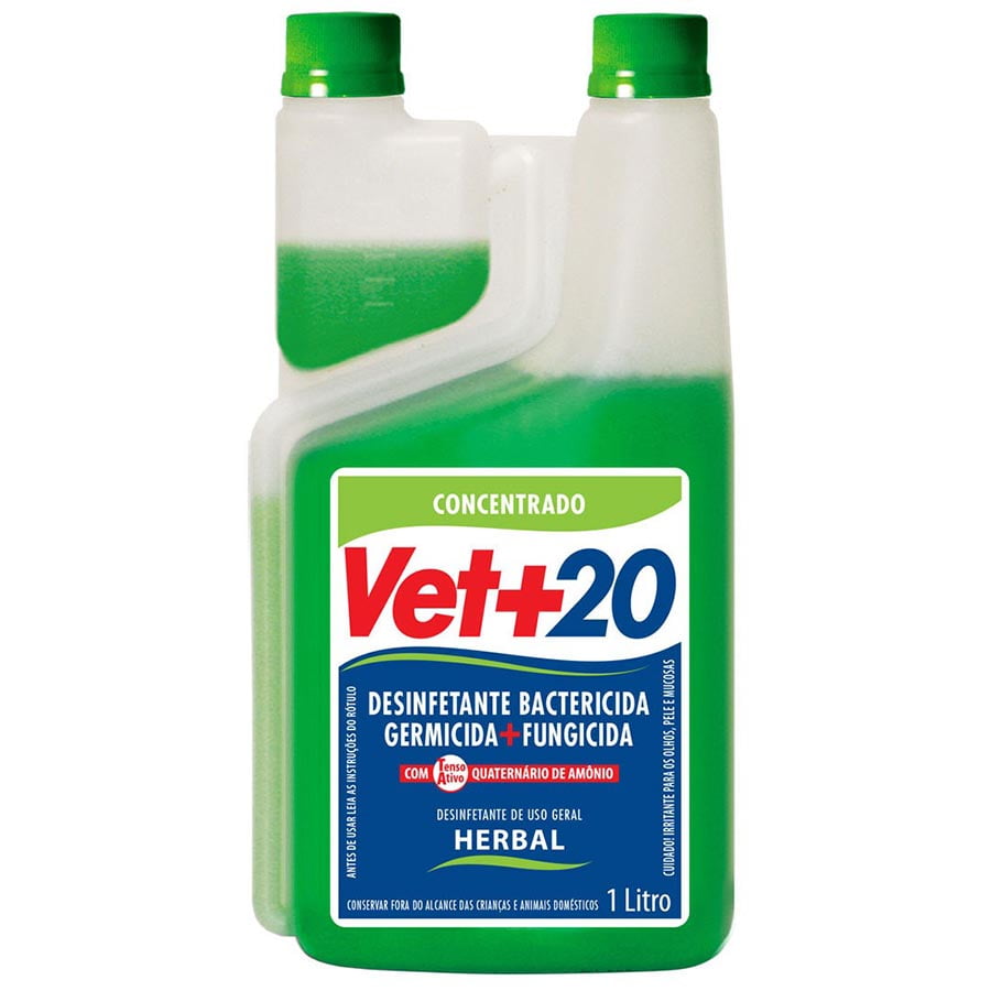 Desinfetante Bactericida Concentrado Vet+20 Herbal 1 L