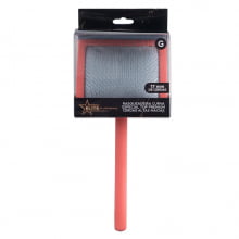 RASQUEADEIRA CORAL CURVA ESPECIAL TOP PREMIUM CERDAS ALTAS 17MM G + brinde