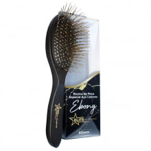 COMBO ESCOVA DE PINOS EBONY 14CM E PENTE GREYHOUND DE LUXE 19MM